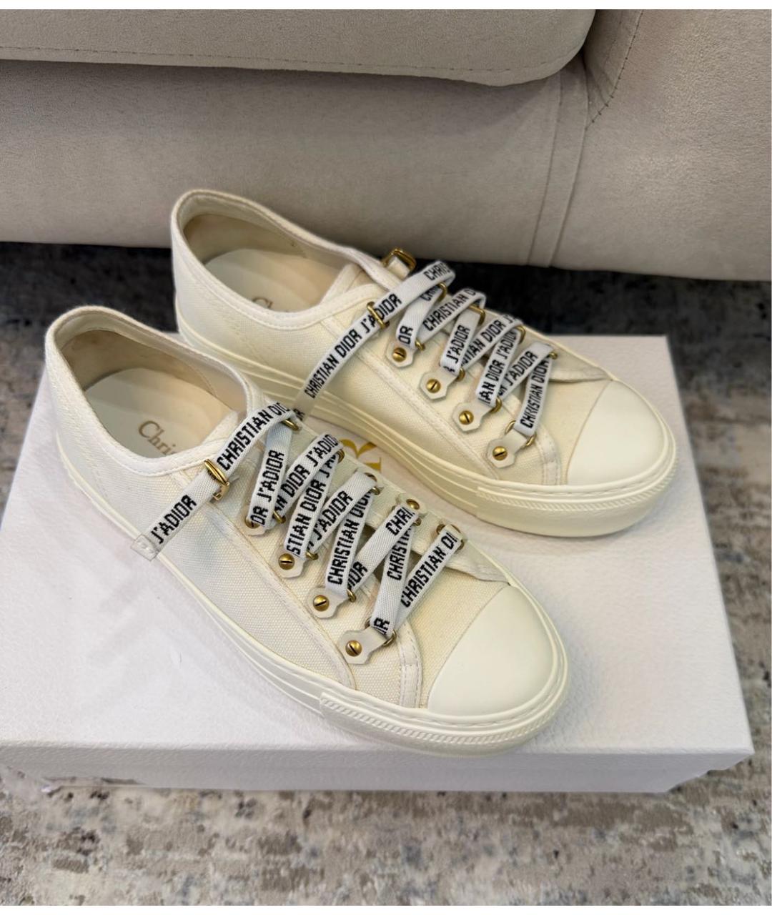 CHRISTIAN DIOR Белые текстильные кеды, фото 2