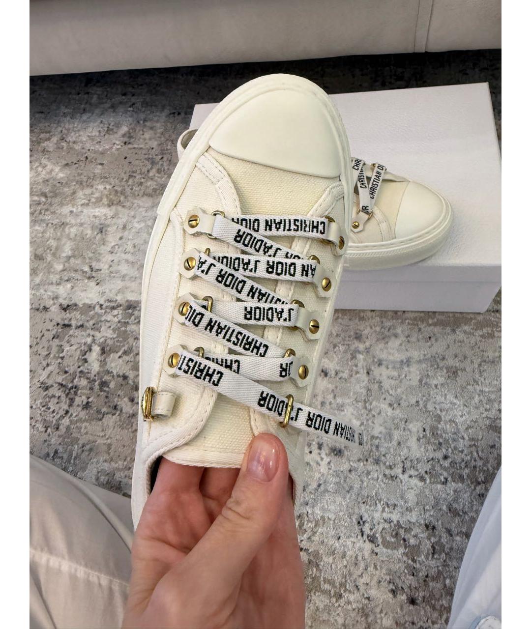 CHRISTIAN DIOR Белые текстильные кеды, фото 5
