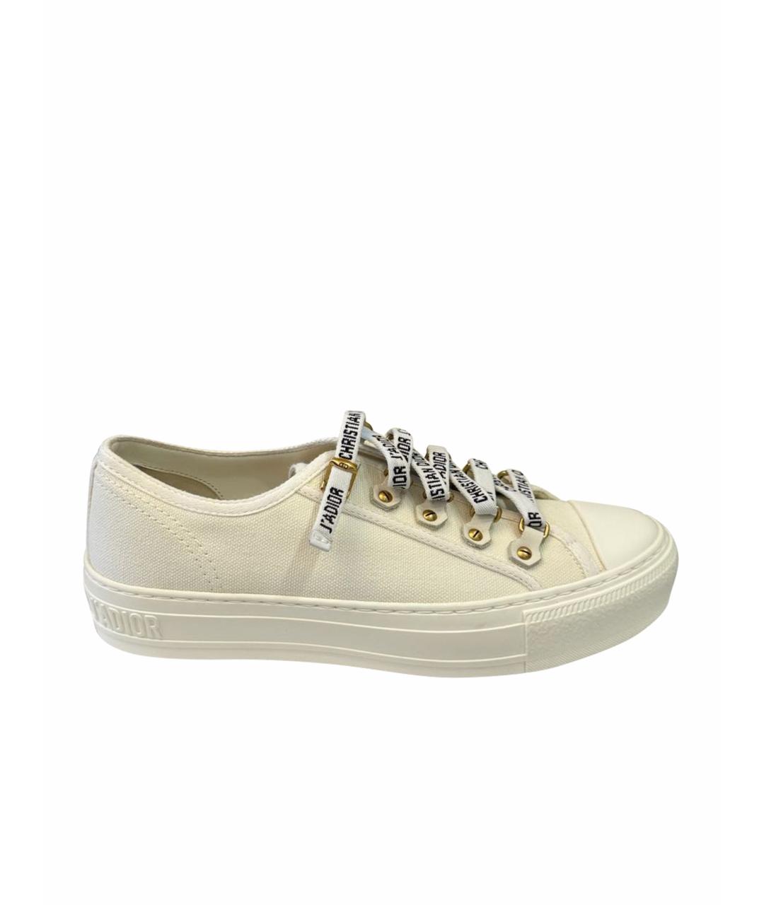CHRISTIAN DIOR Белые текстильные кеды, фото 1