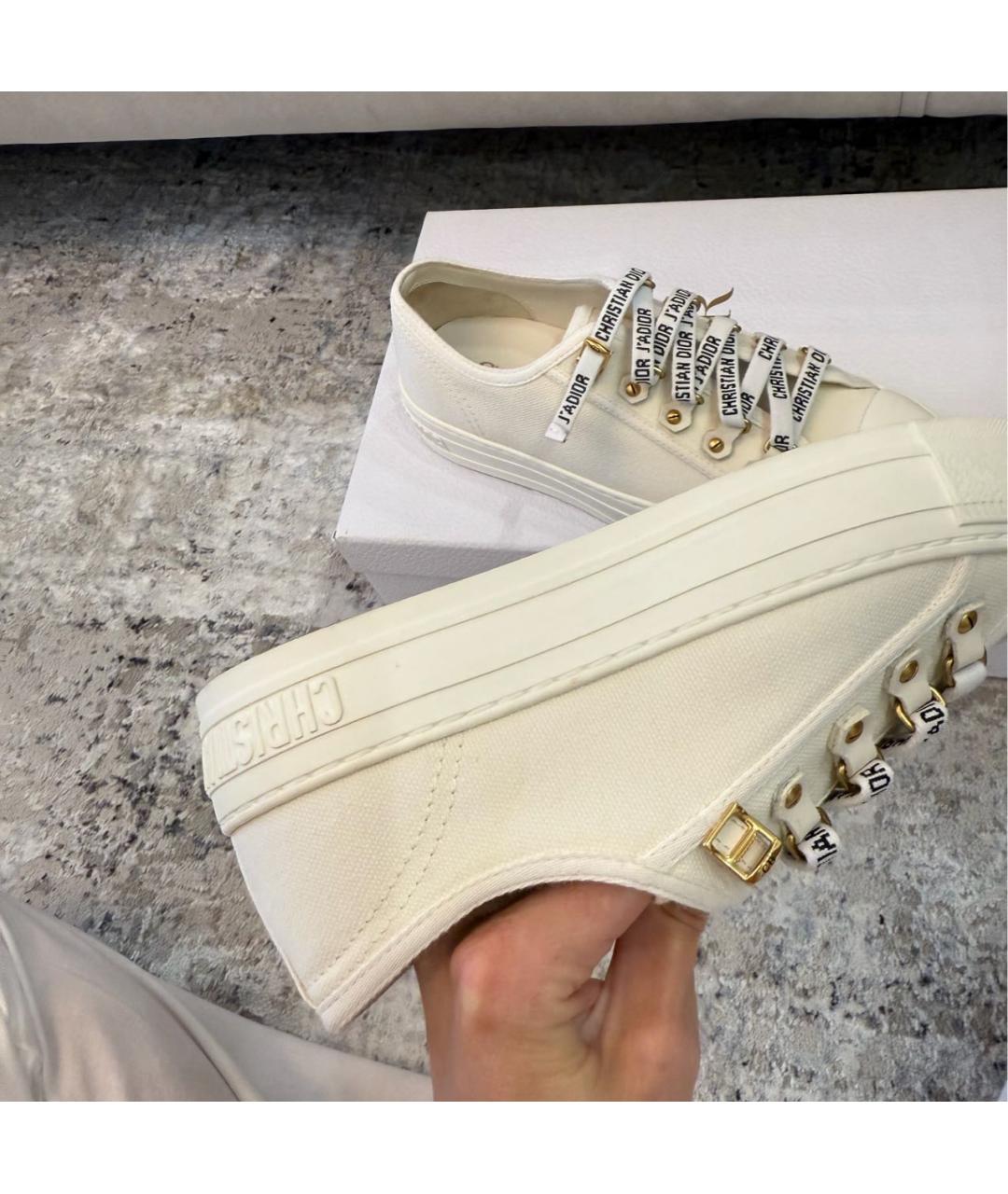 CHRISTIAN DIOR Белые текстильные кеды, фото 6