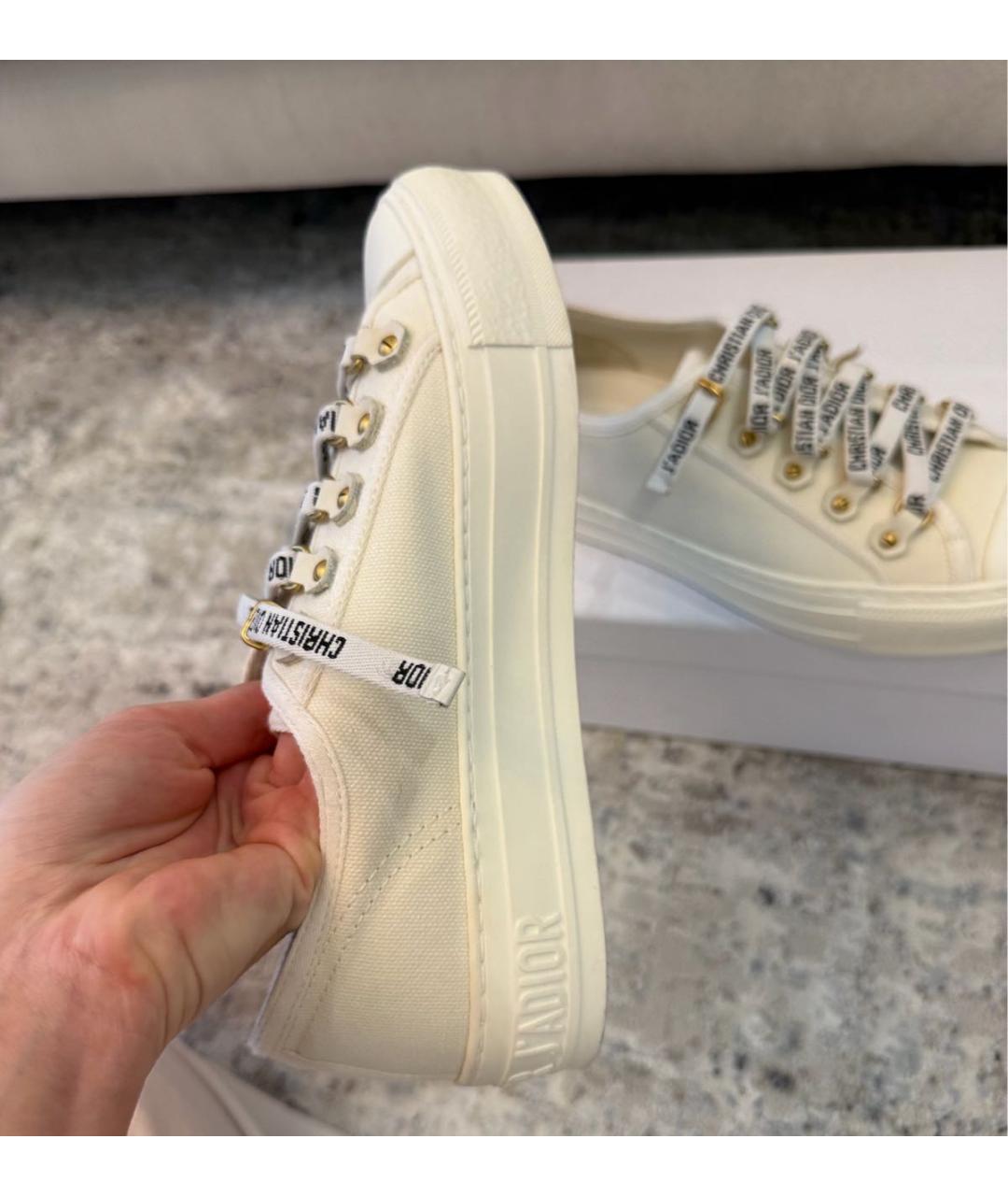 CHRISTIAN DIOR Белые текстильные кеды, фото 7