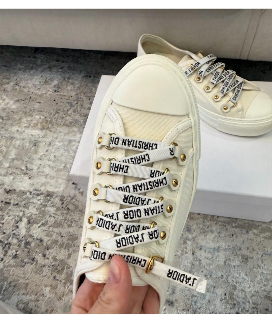CHRISTIAN DIOR Белые текстильные кеды, фото 3