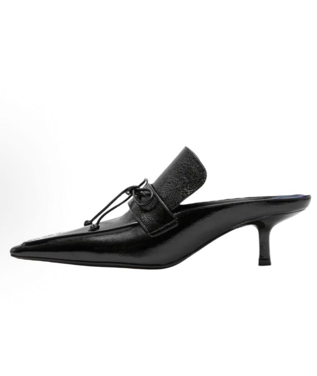 BURBERRY Черные мюли из лакированной кожи, фото 8