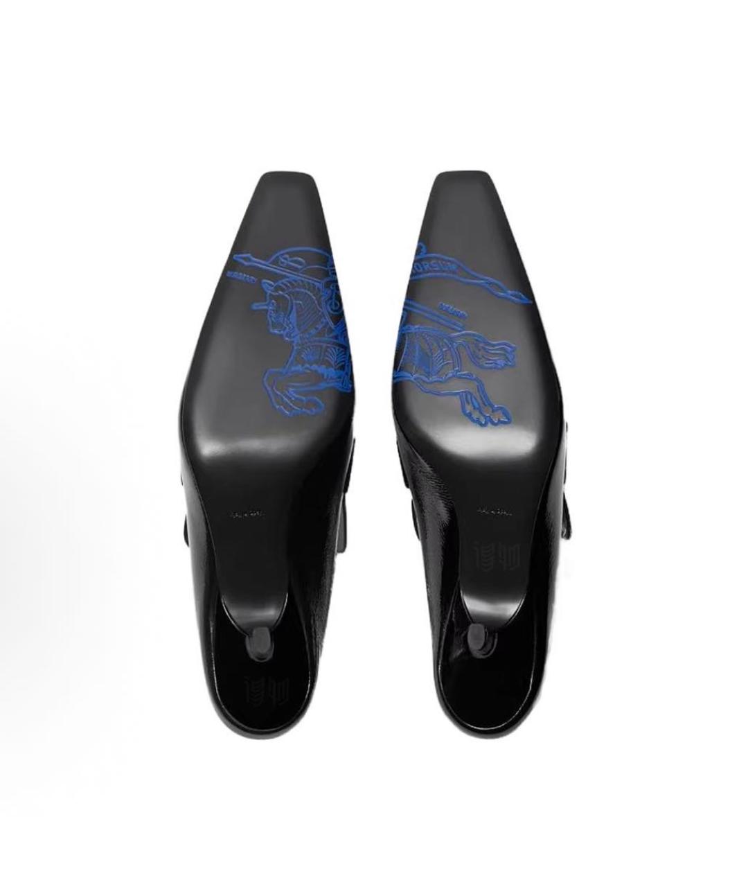 BURBERRY Черные мюли из лакированной кожи, фото 3