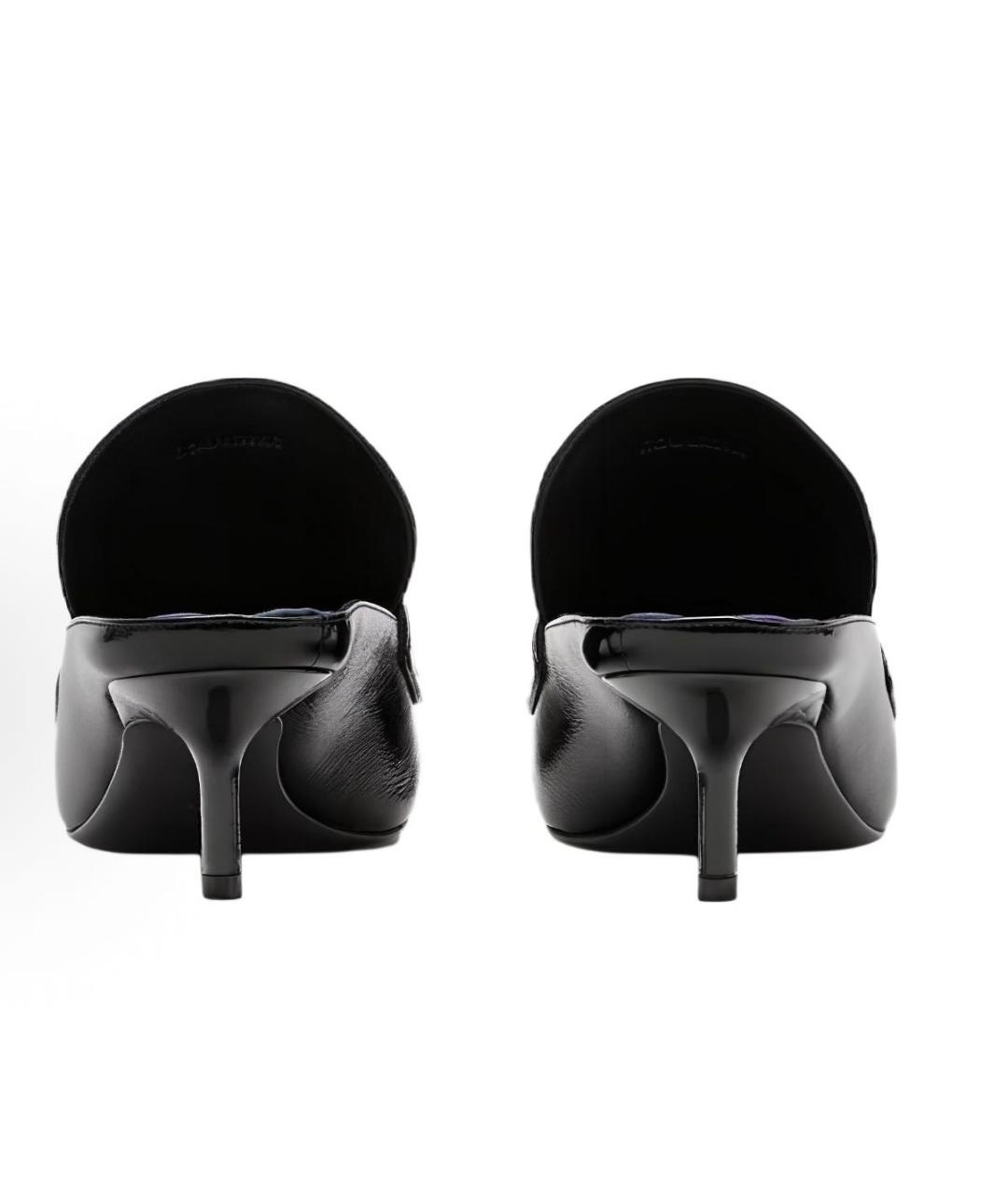 BURBERRY Черные мюли из лакированной кожи, фото 4