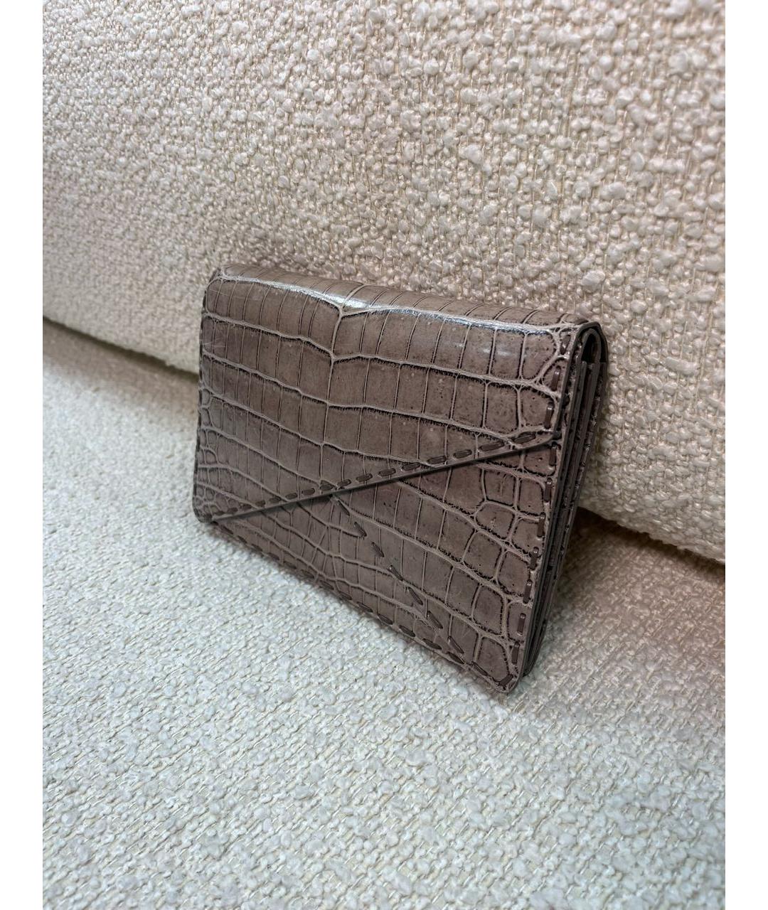 BOTTEGA VENETA Бежевый кожаный кошелек, фото 5