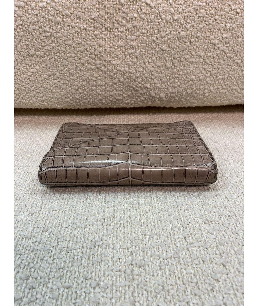 BOTTEGA VENETA Бежевый кожаный кошелек, фото 7