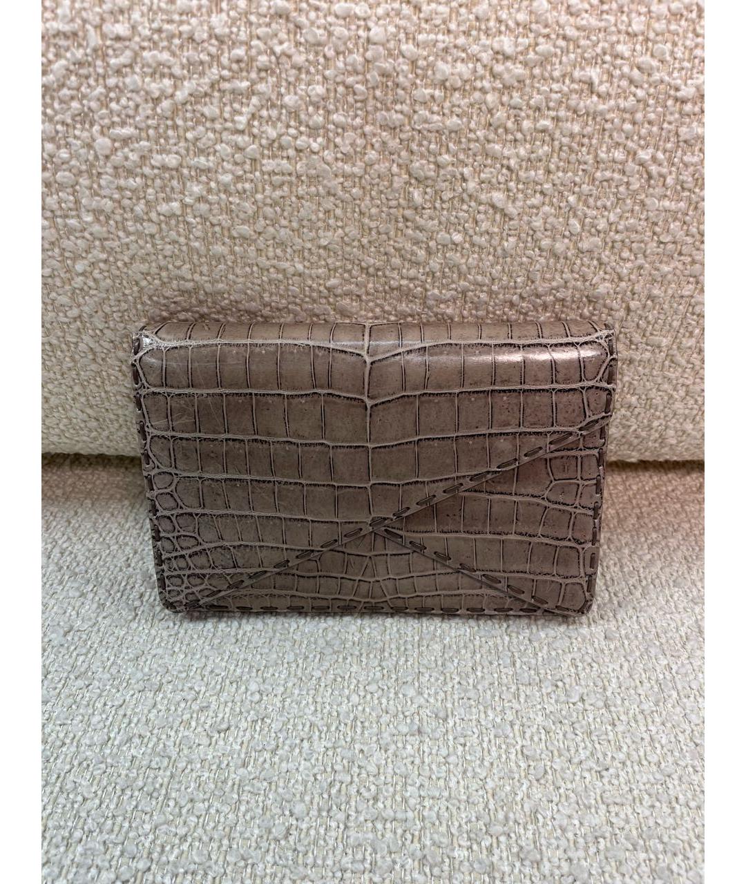 BOTTEGA VENETA Бежевый кожаный кошелек, фото 9