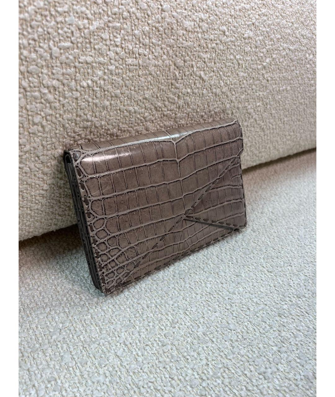 BOTTEGA VENETA Бежевый кожаный кошелек, фото 2