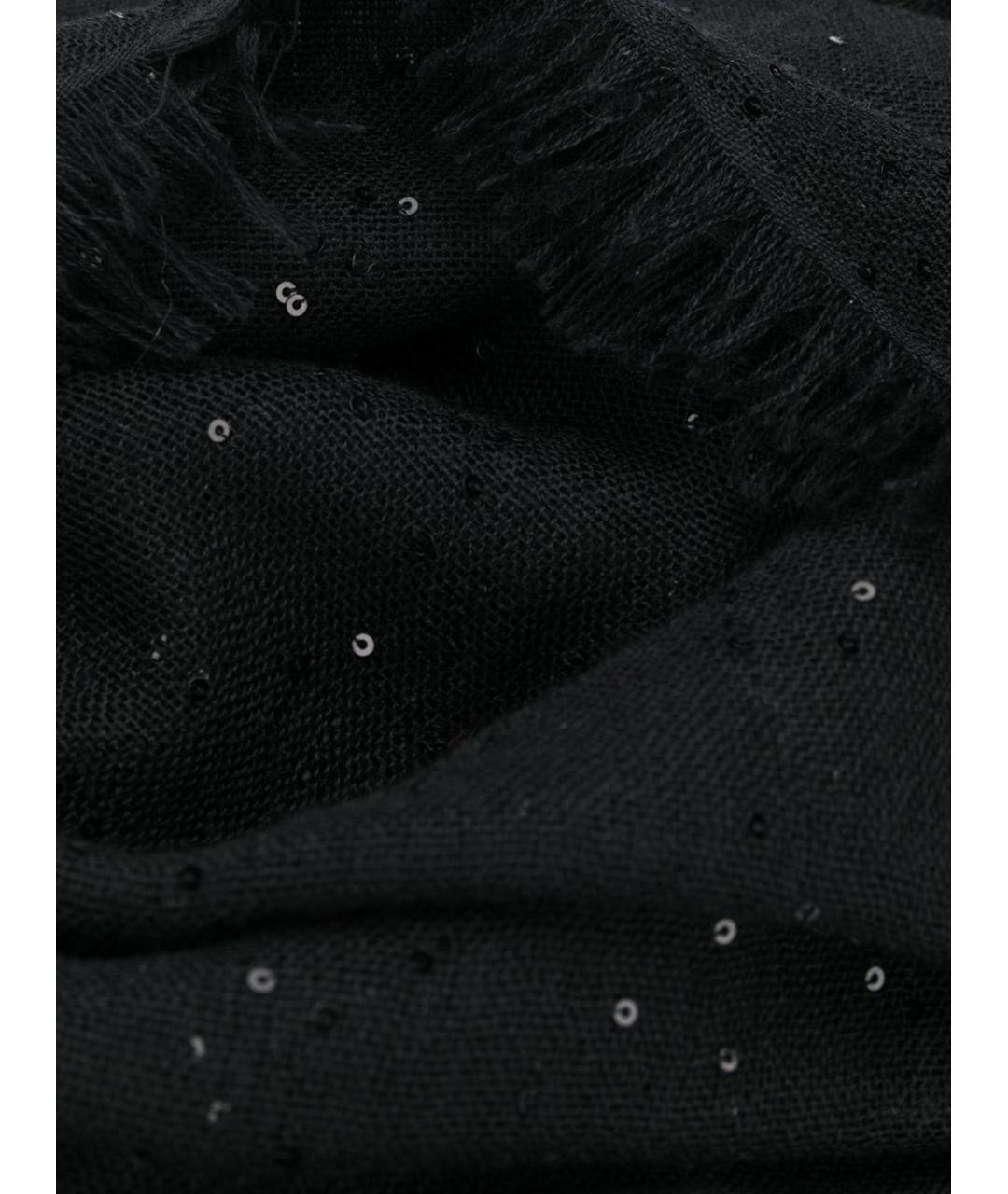 BRUNELLO CUCINELLI Черный кашемировый шарф, фото 3