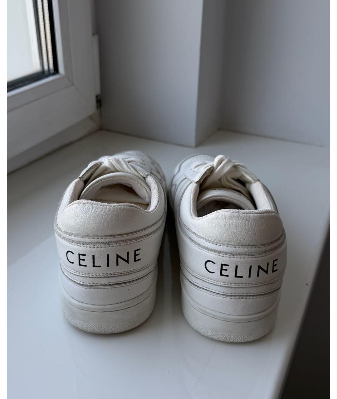 CELINE Белые кожаные кеды, фото 4