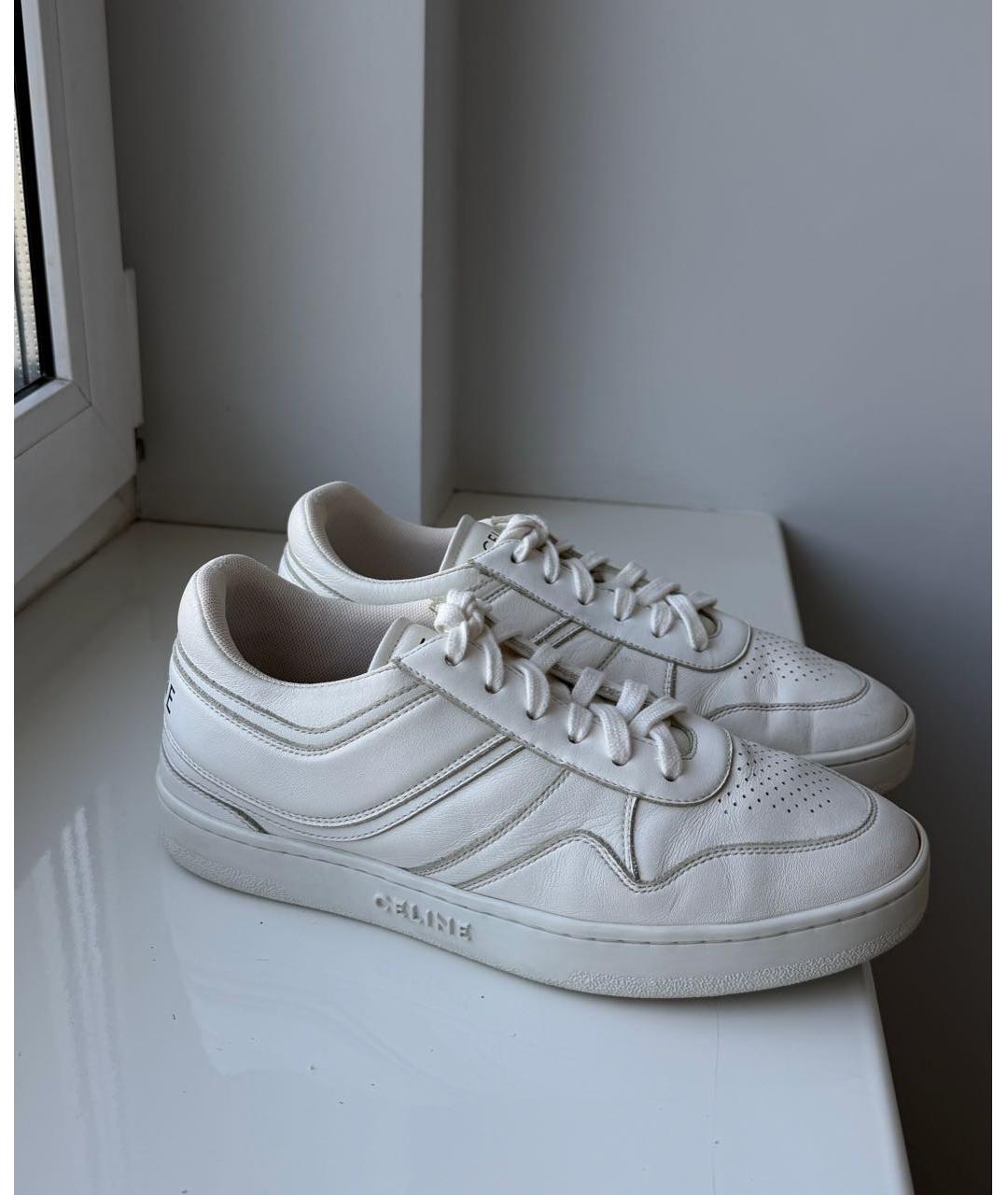 CELINE Белые кожаные кеды, фото 8