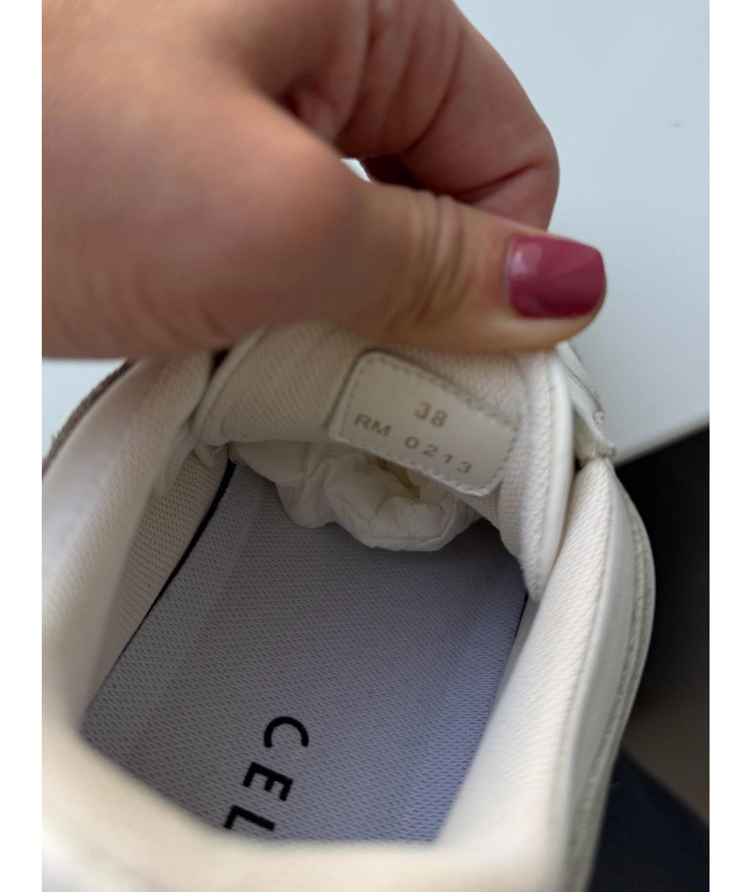 CELINE Белые кожаные кеды, фото 6