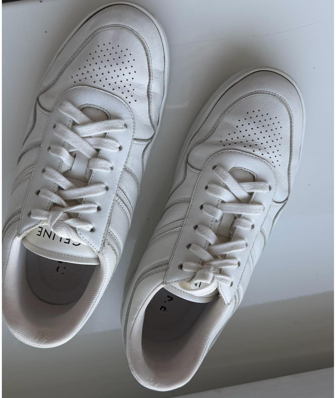 CELINE Белые кожаные кеды, фото 3