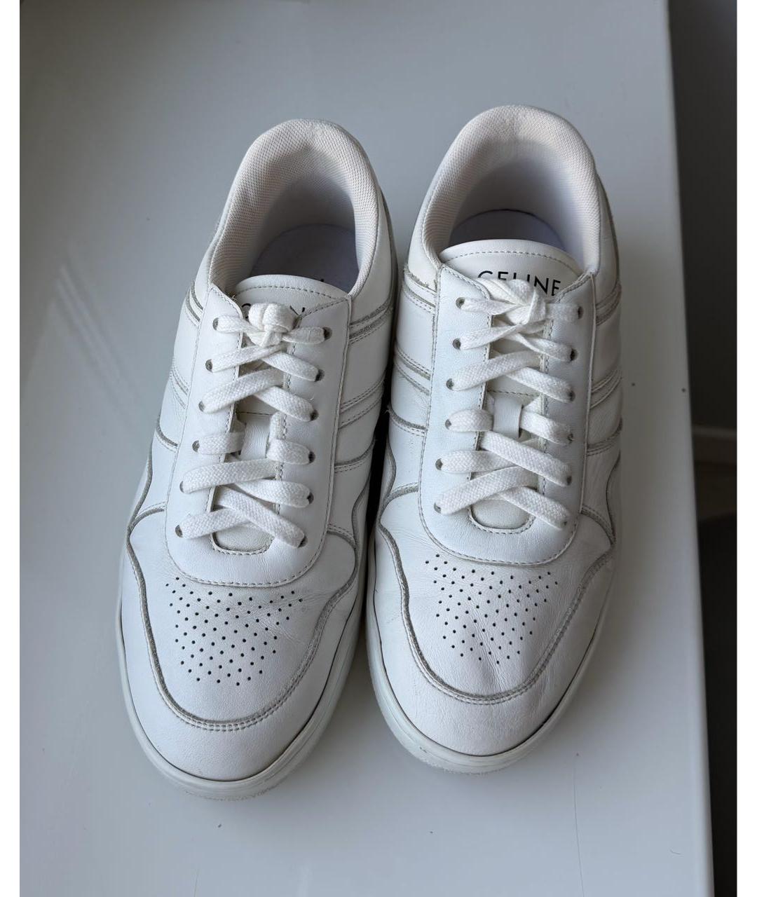 CELINE Белые кожаные кеды, фото 2