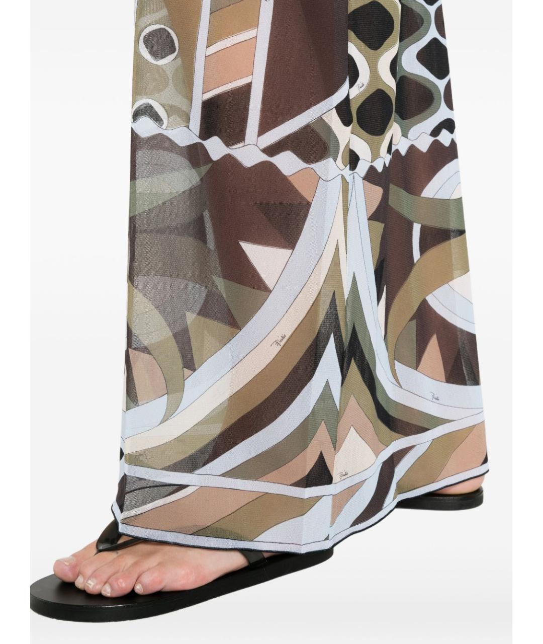 PUCCI Синяя полиамидовая юбка макси, фото 3