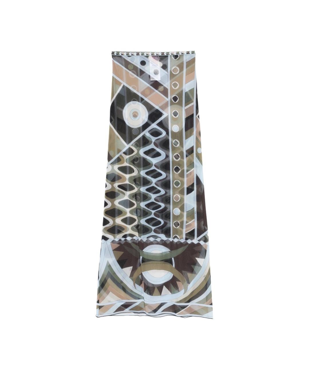 PUCCI Синяя полиамидовая юбка макси, фото 1