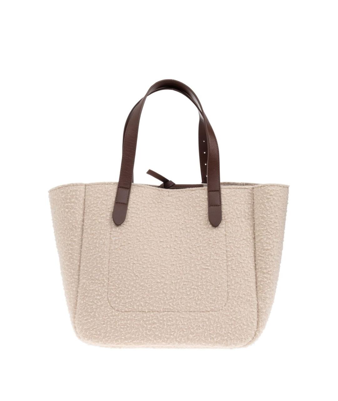 J.W.ANDERSON Бежевая кожаная сумка тоут, фото 5