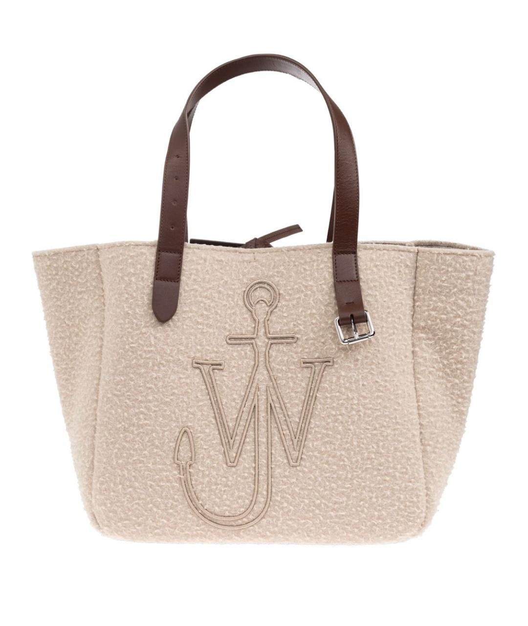 J.W.ANDERSON Бежевая кожаная сумка тоут, фото 1