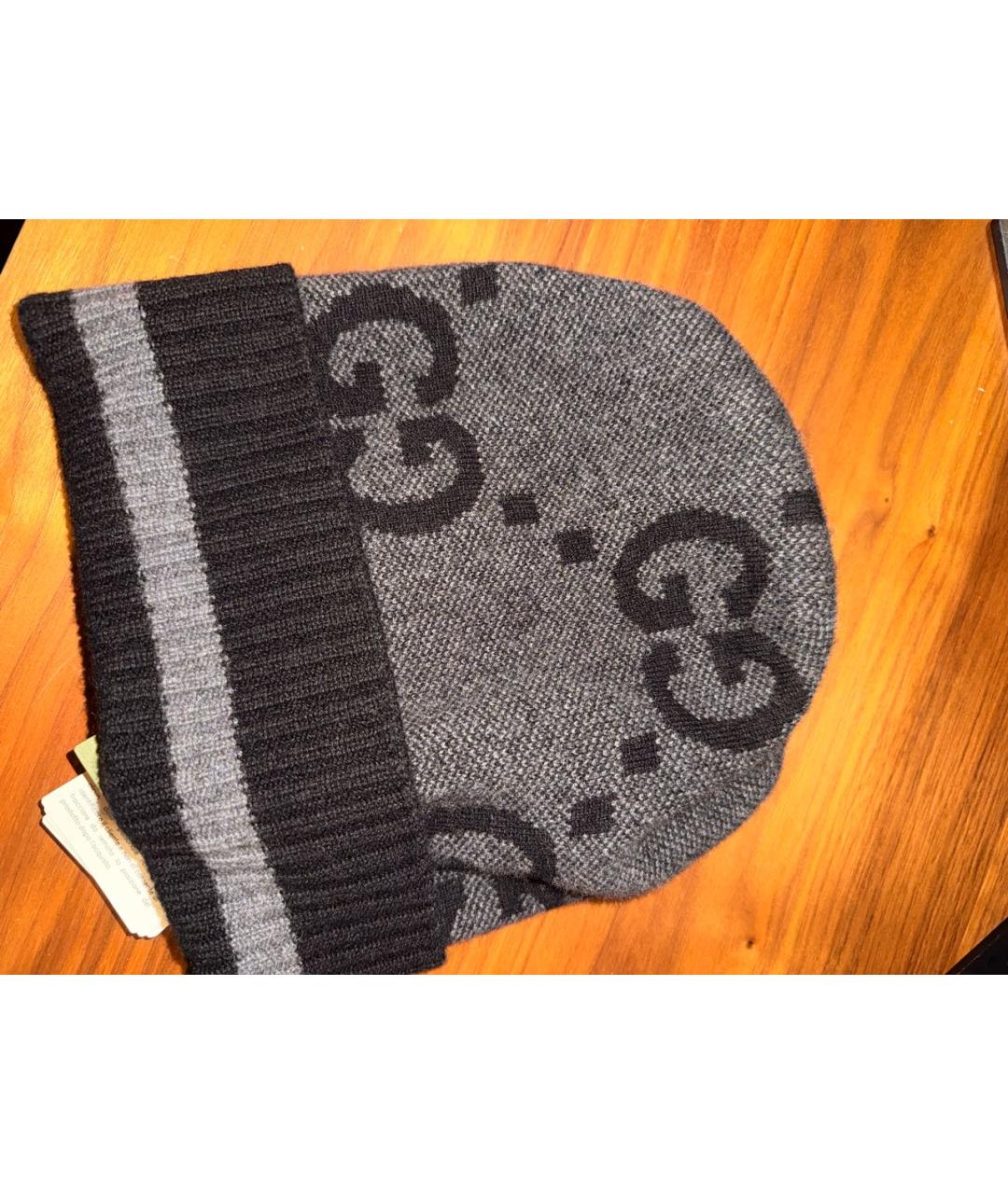 GUCCI Антрацитовая кашемировая шапка, фото 3