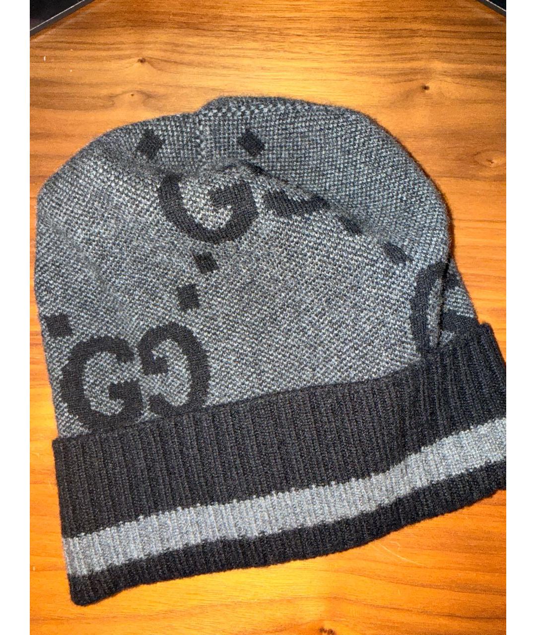 GUCCI Антрацитовая кашемировая шапка, фото 2