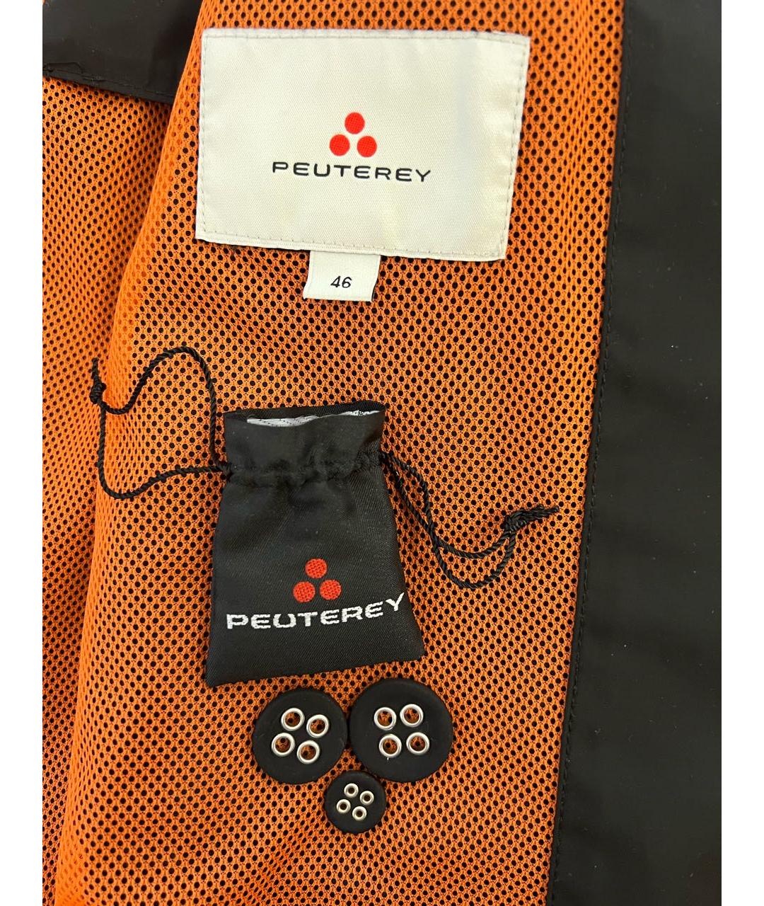 PEUTEREY Черный полиэстеровый тренч/плащ, фото 6