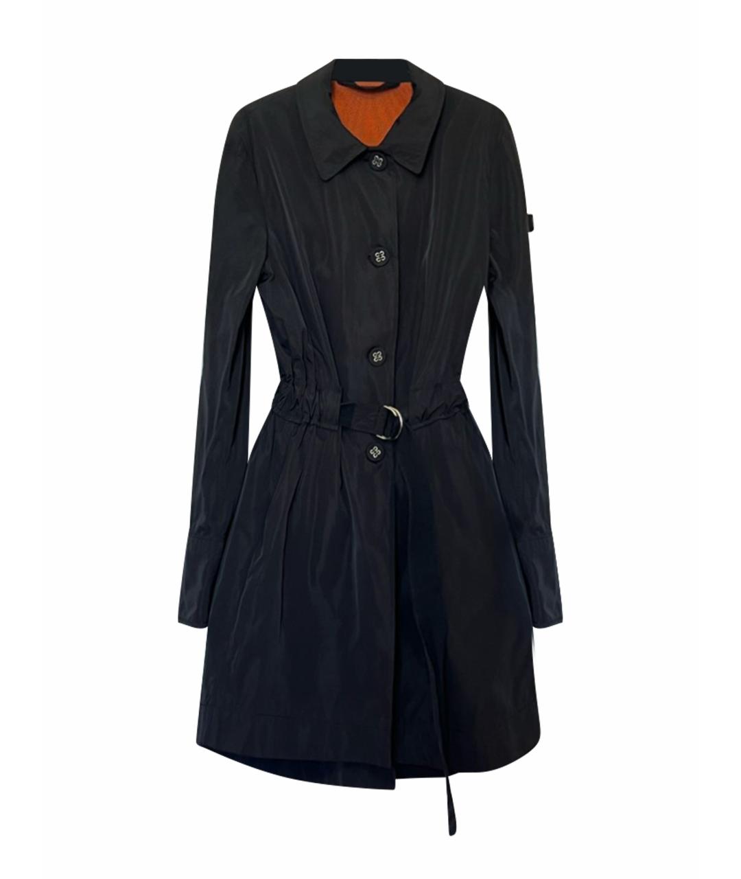 PEUTEREY Черный полиэстеровый тренч/плащ, фото 1