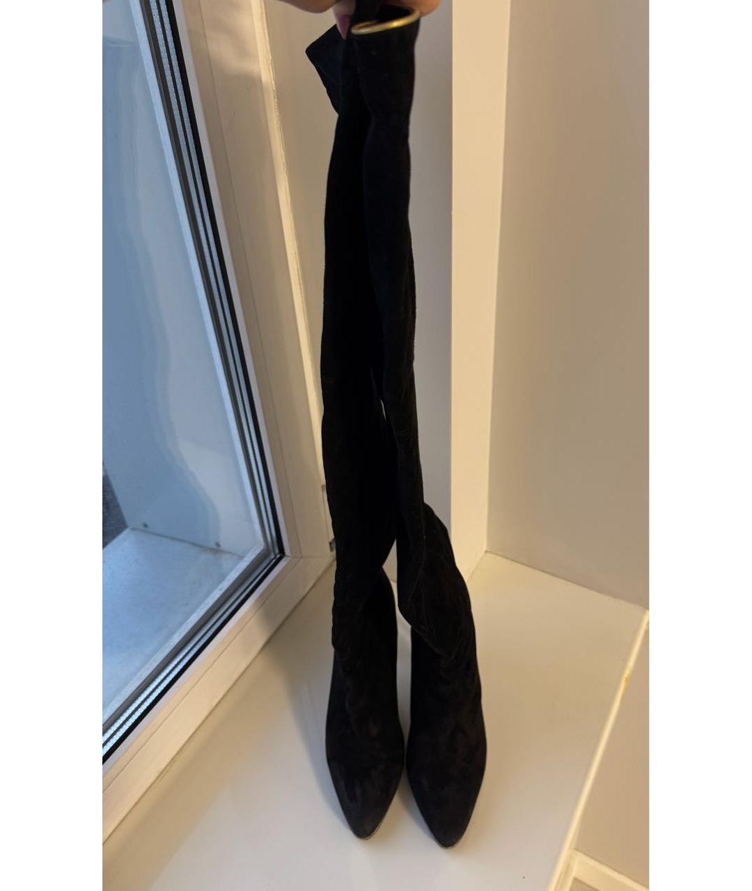 BALMAIN Черные замшевые ботфорты, фото 2