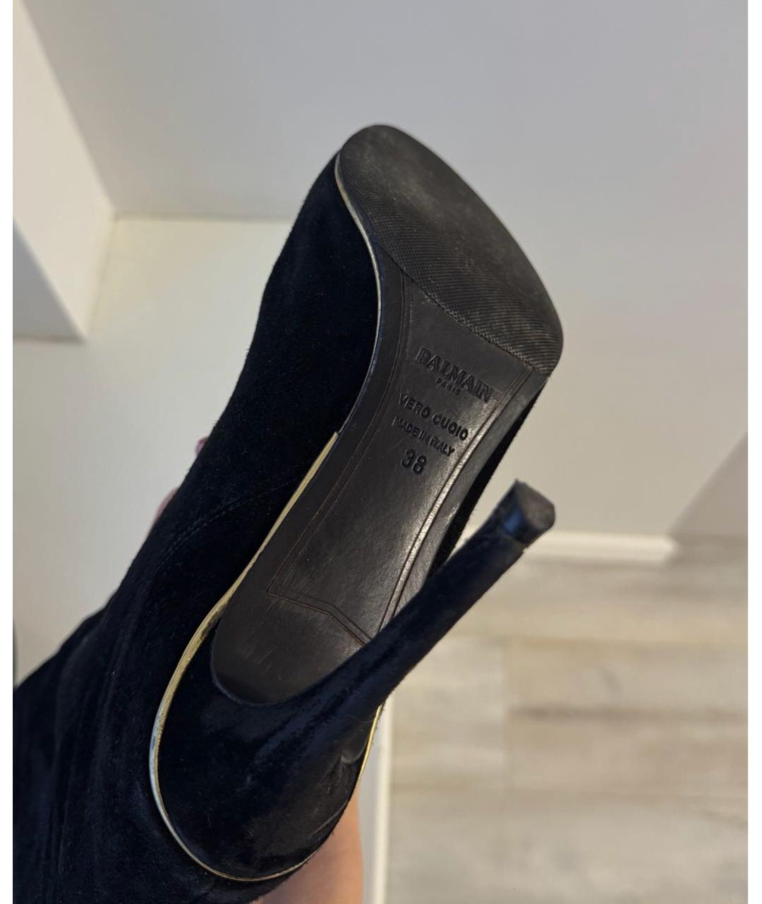 BALMAIN Черные замшевые ботфорты, фото 4