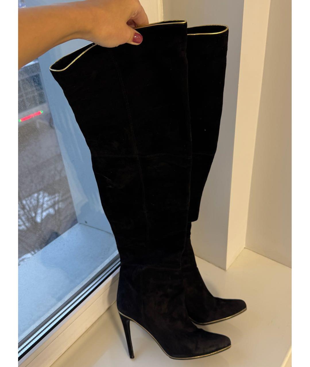 BALMAIN Черные замшевые ботфорты, фото 5