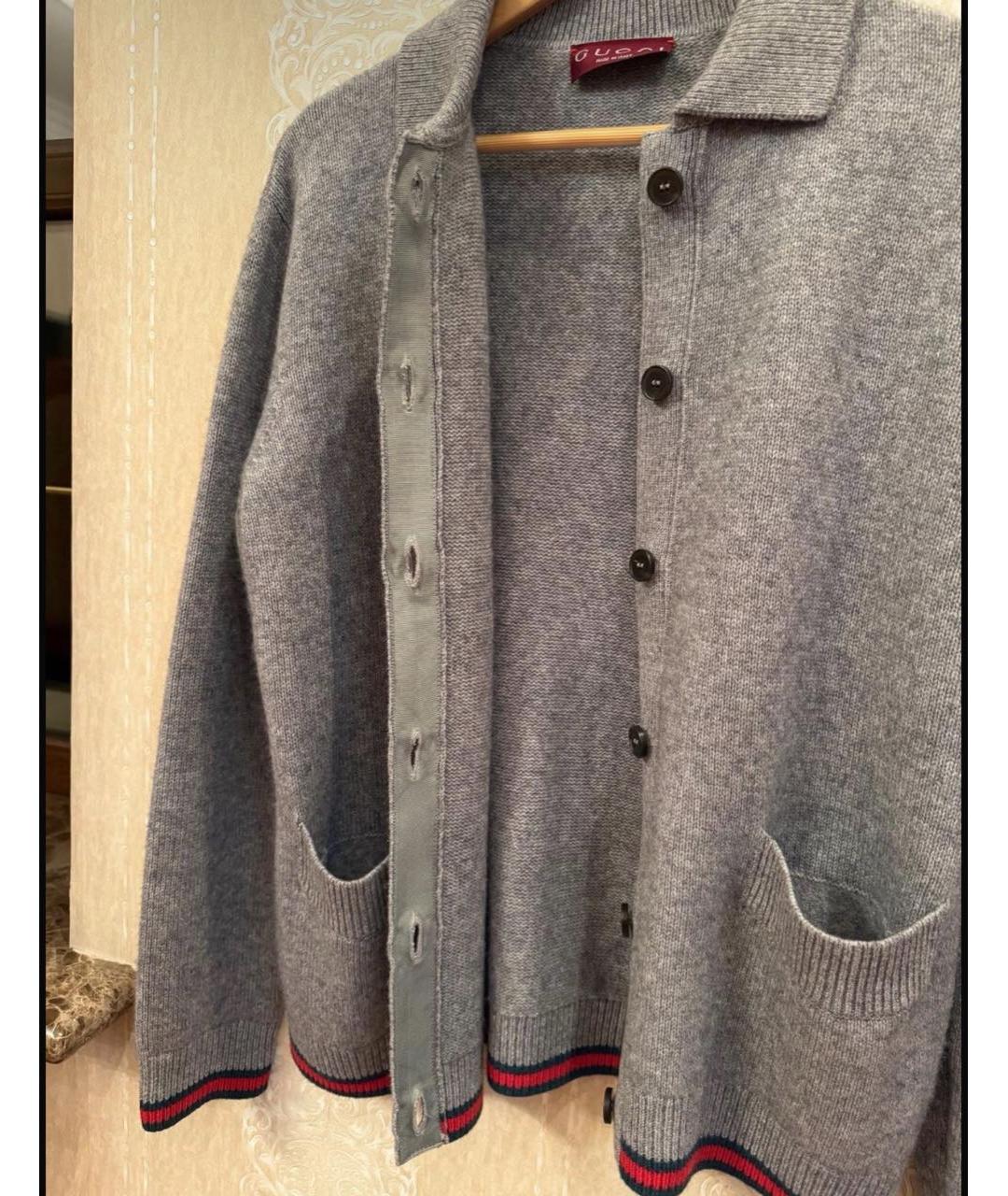 GUCCI Серый кашемировый кардиган, фото 7