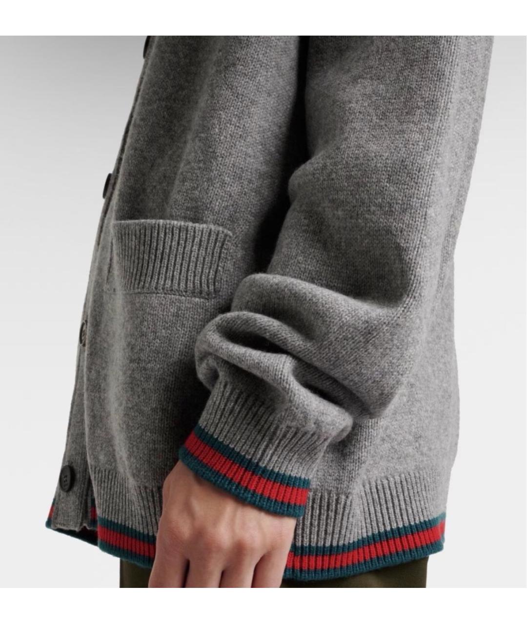 GUCCI Серый кашемировый кардиган, фото 2