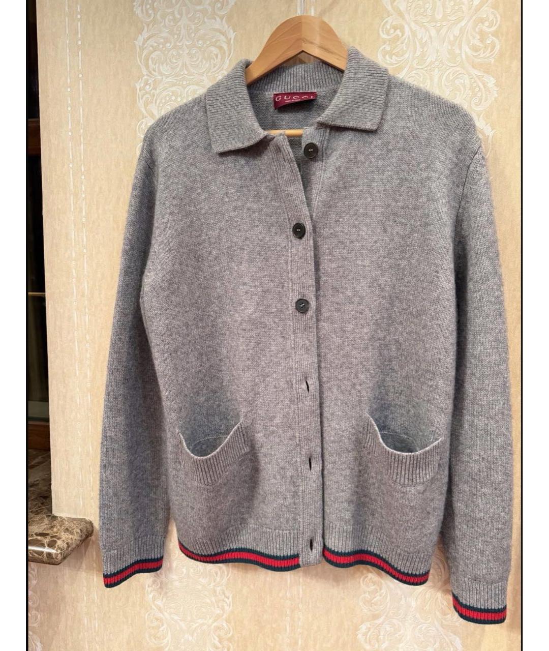 GUCCI Серый кашемировый кардиган, фото 5
