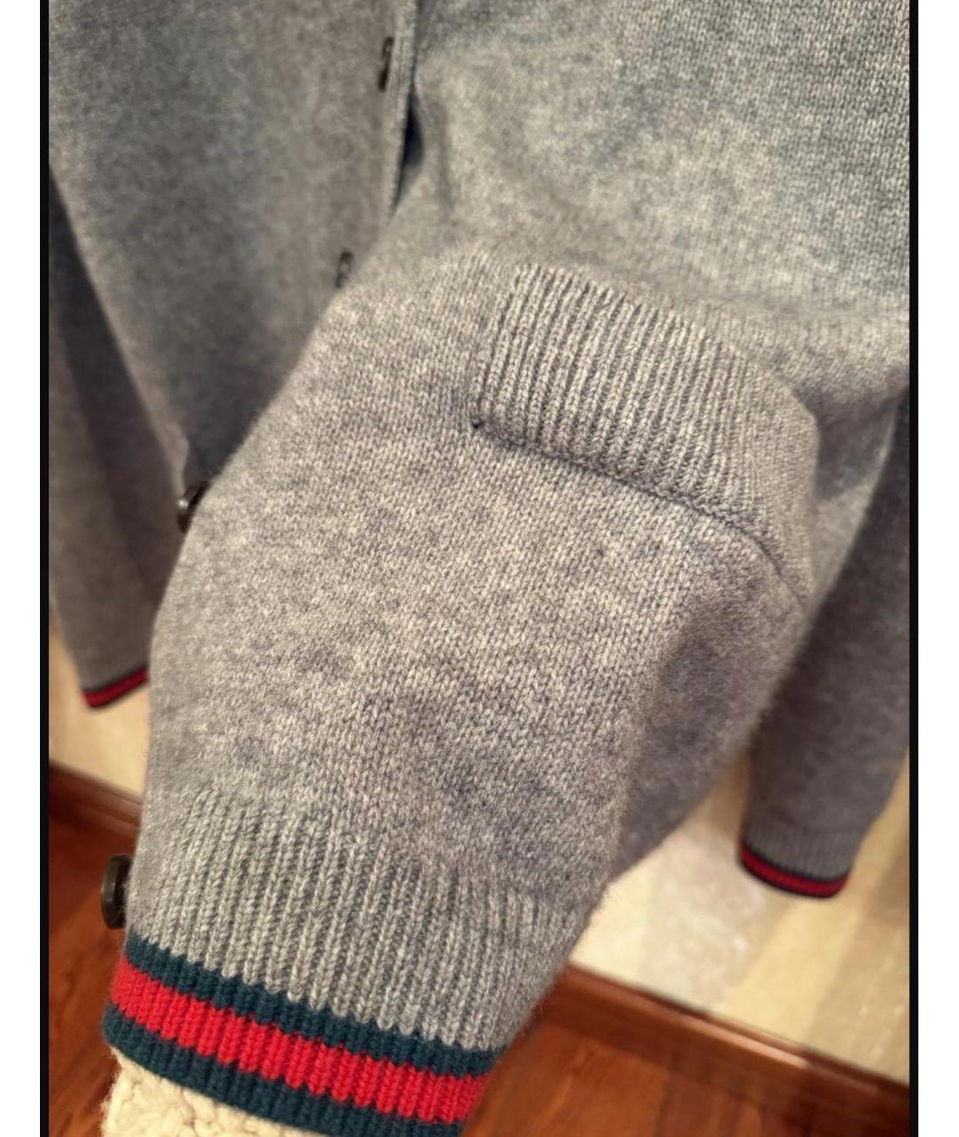 GUCCI Серый кашемировый кардиган, фото 6