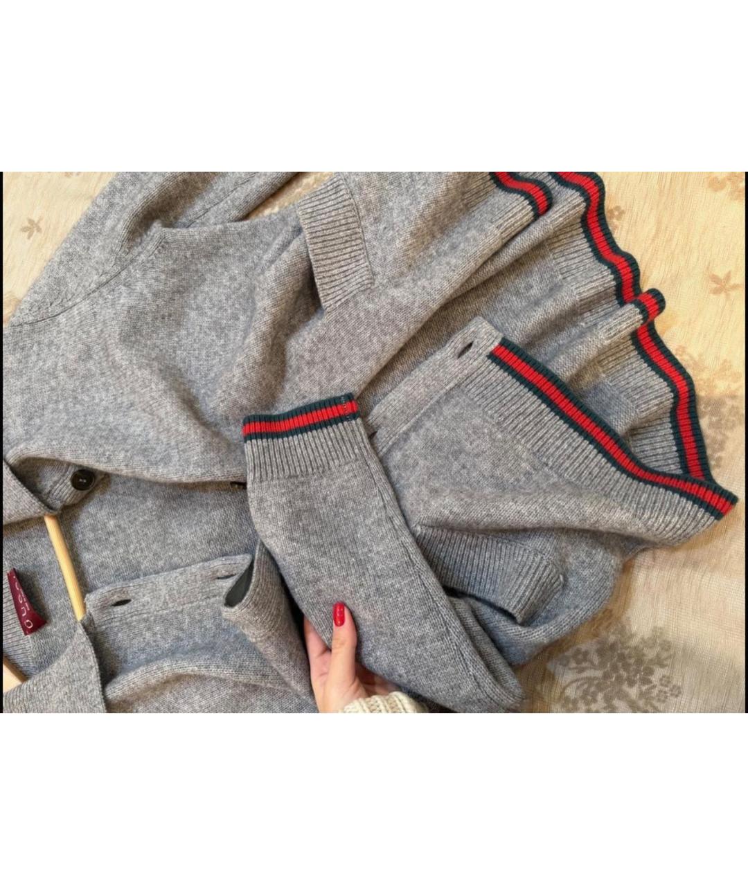 GUCCI Серый кашемировый кардиган, фото 4