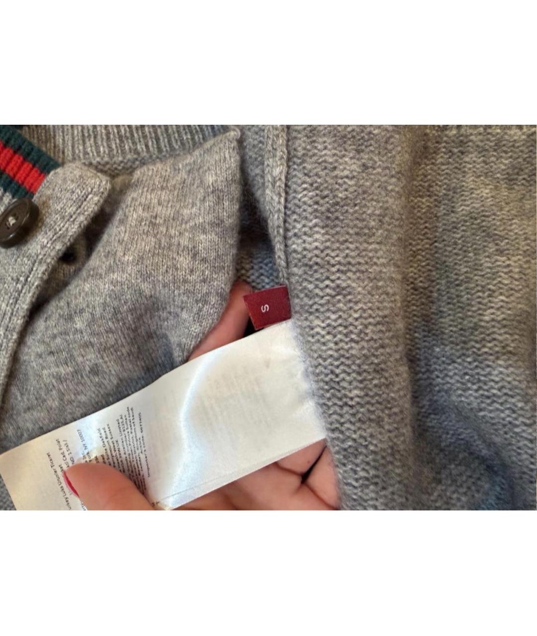 GUCCI Серый кашемировый кардиган, фото 8