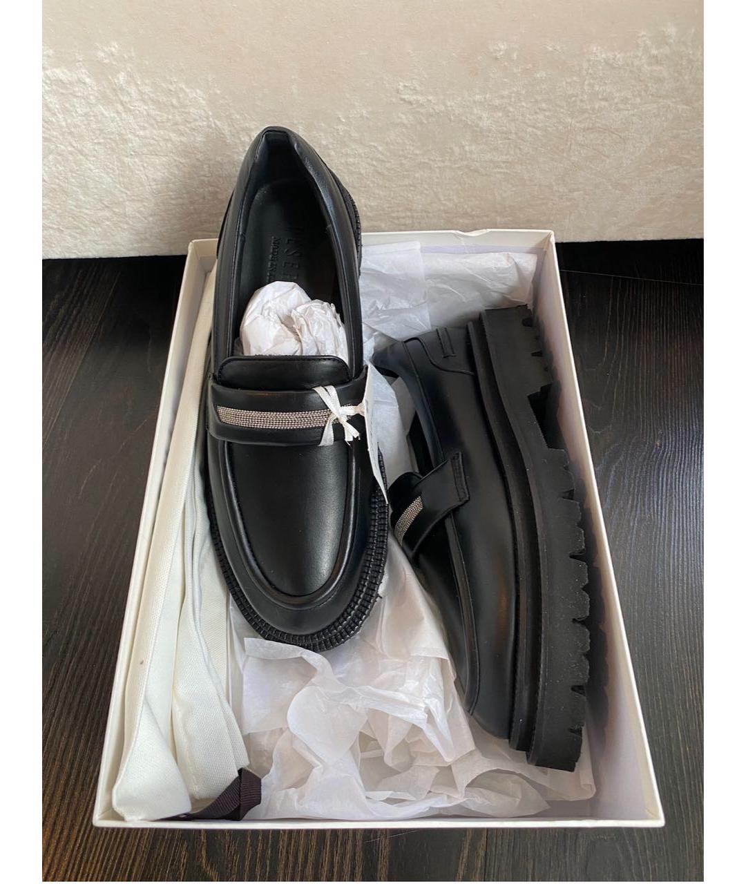 PESERICO Черные кожаные лоферы, фото 7