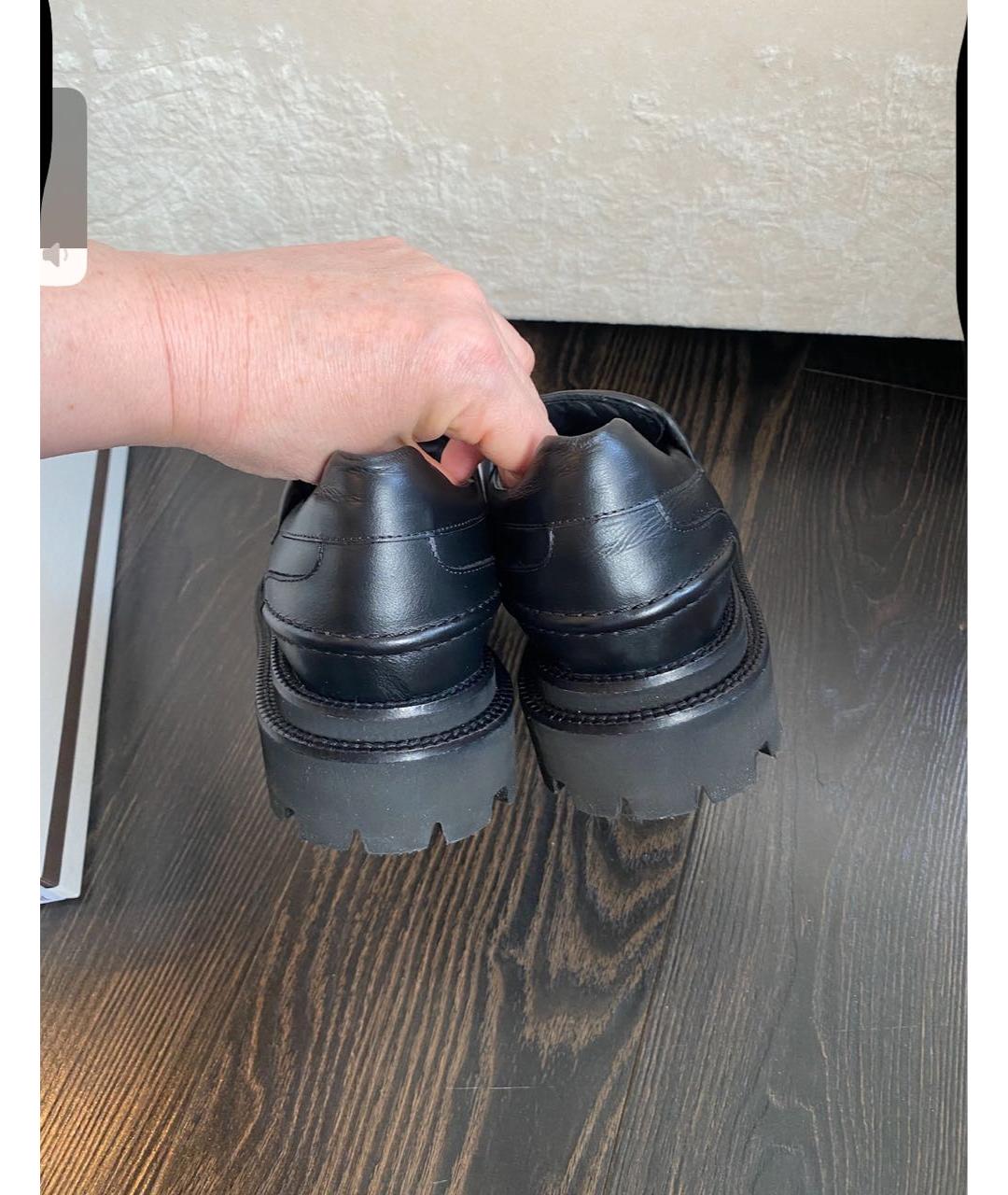 PESERICO Черные кожаные лоферы, фото 3