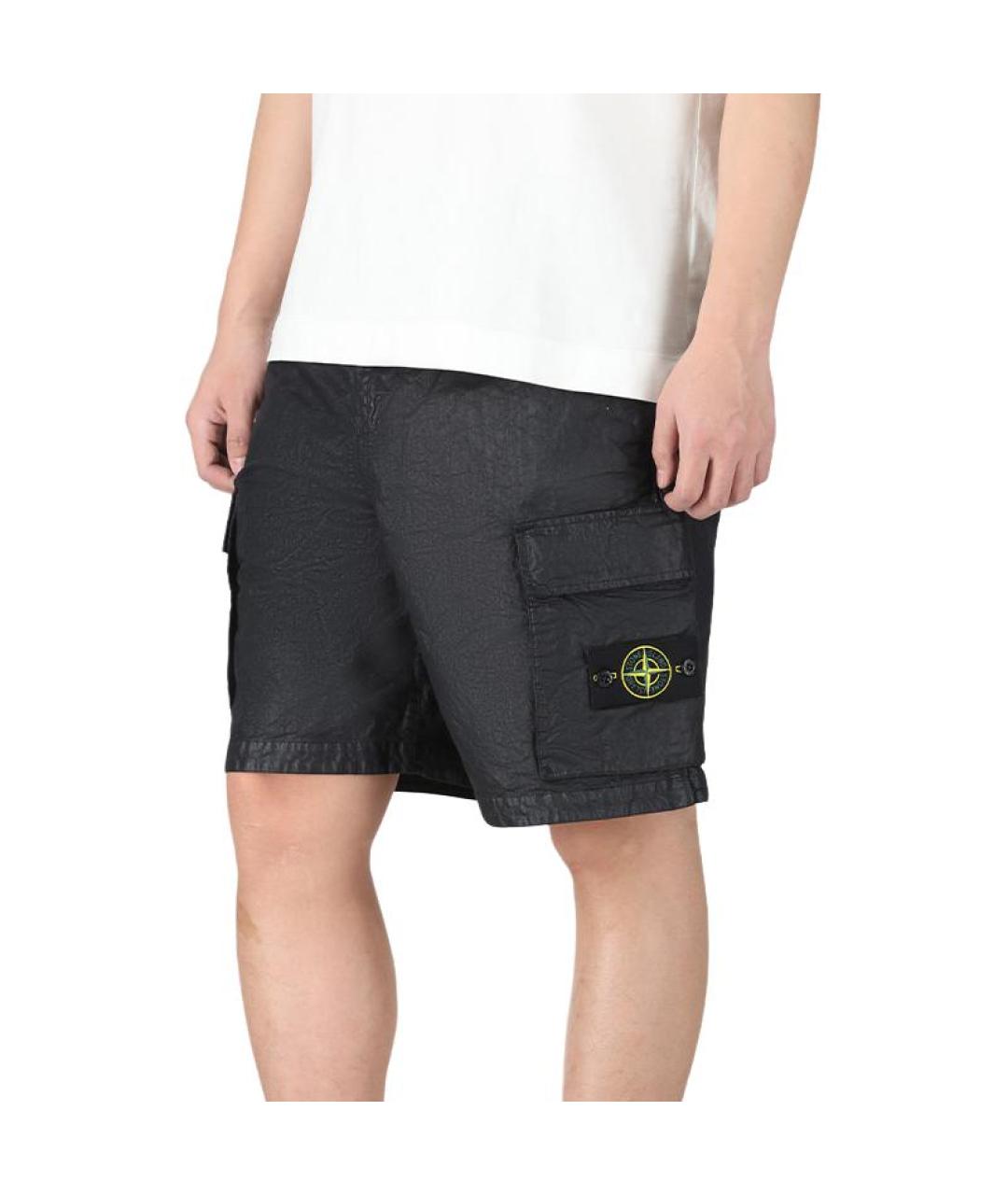 STONE ISLAND Черные шорты, фото 4