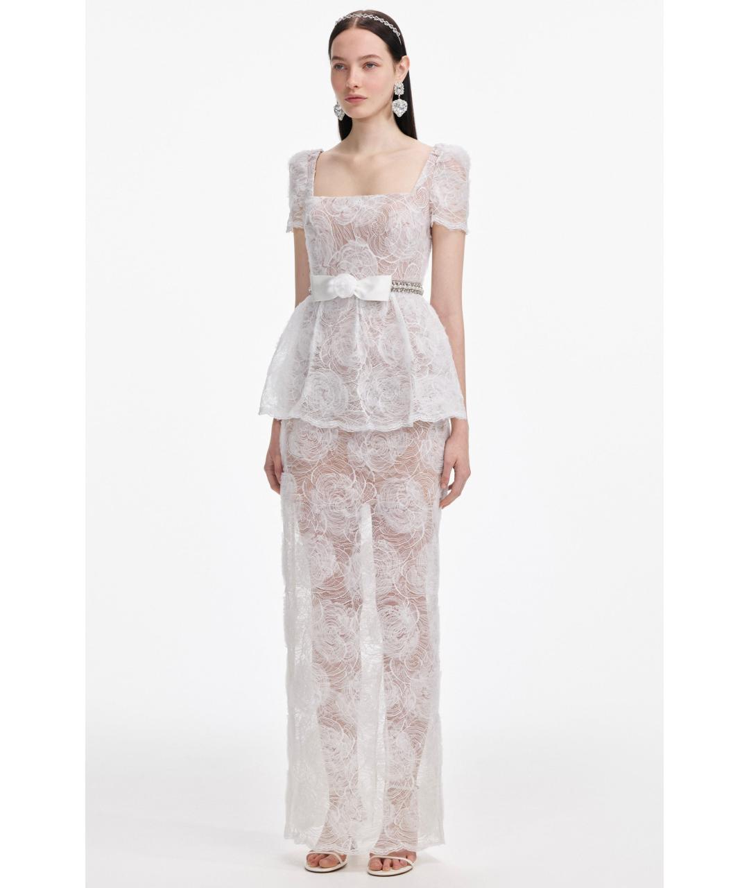 SELF-PORTRAIT Белое полиамидовое коктейльное платье, фото 5