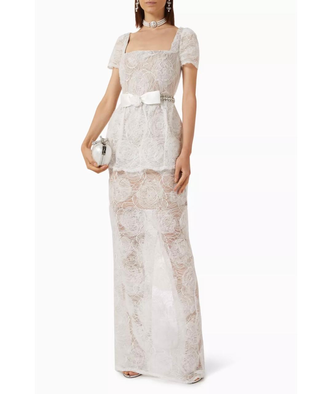 SELF-PORTRAIT Белое полиамидовое коктейльное платье, фото 7