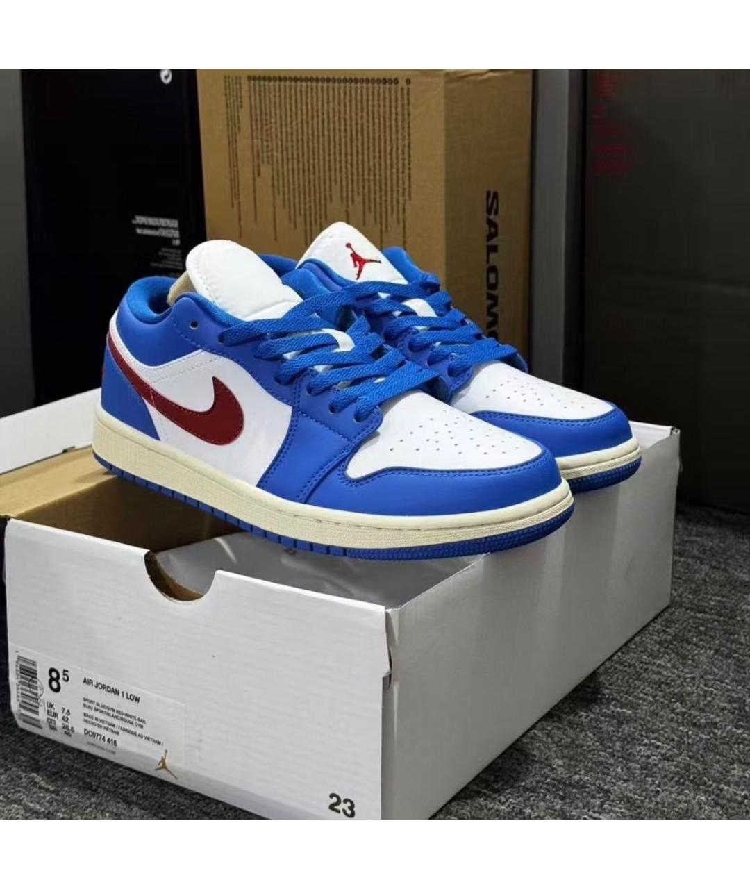 JORDAN Синие кожаные кроссовки, фото 3