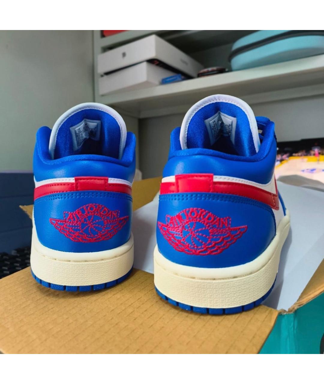 JORDAN Синие кожаные кроссовки, фото 4