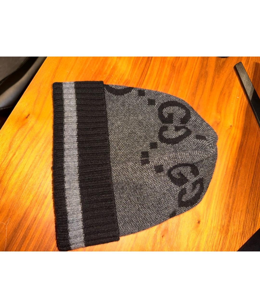 GUCCI Антрацитовая кашемировая шапка, фото 6