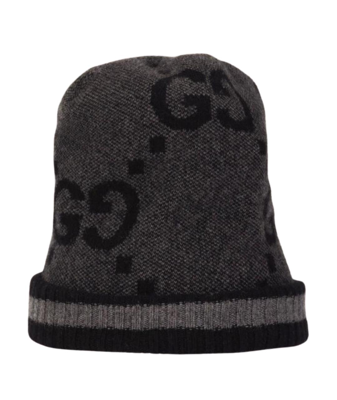 GUCCI Антрацитовая кашемировая шапка, фото 1