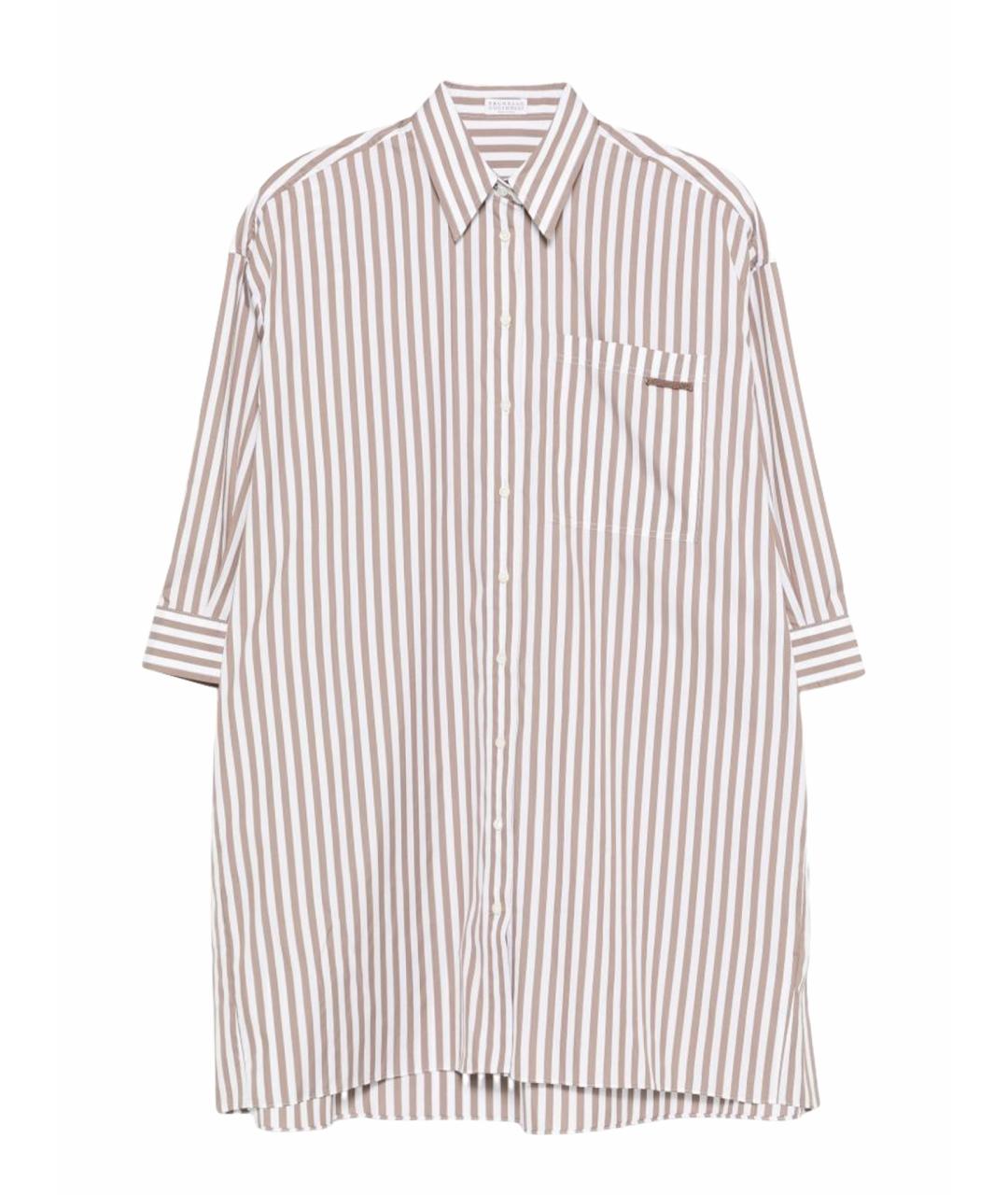 BRUNELLO CUCINELLI Коричневая хлопковая рубашка, фото 1