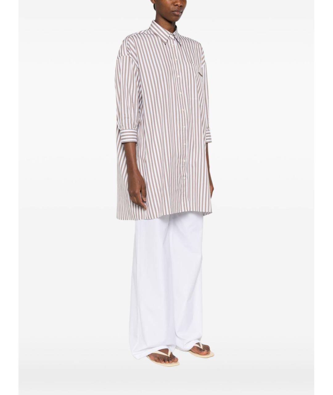 BRUNELLO CUCINELLI Коричневая хлопковая рубашка, фото 2