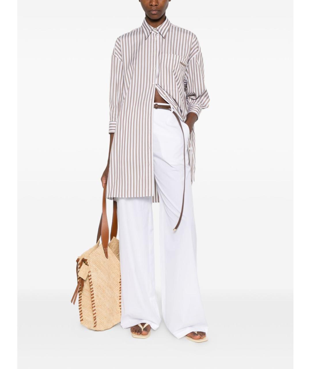 BRUNELLO CUCINELLI Коричневая хлопковая рубашка, фото 4