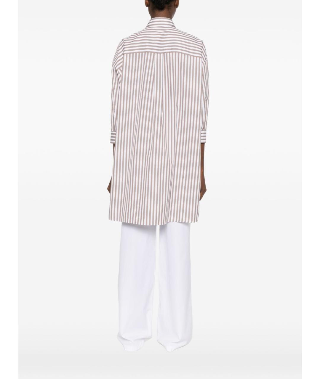 BRUNELLO CUCINELLI Коричневая хлопковая рубашка, фото 5