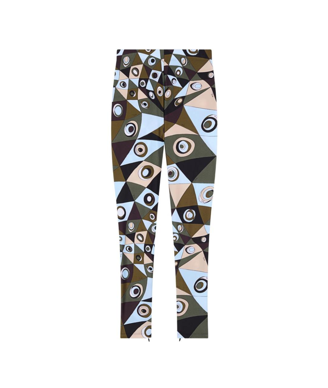 PUCCI Хаки полиамидовые прямые брюки, фото 1